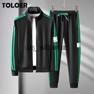 Men's Tracksuits 2023 New Men's Tracksuit Zipper Jacket and Sweatpants 2 Piece Set Spring Male Fashion Sports Full Suit Streetwear Men Sweatsuit x0907