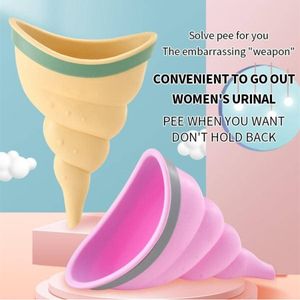 Novo tipo de concha mictório feminino conveniente saco urinário de emergência para balde urinário feminino em banheiro público turístico