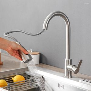 Kitchen Faucets GEGVE Copper Stainless Steel Pull Out Spout Brass Mixer Taps Cold Water Accessories Stream Sprayer Head
