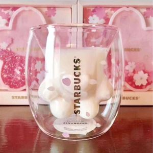 Starbucks Sakura Cat Paw Mug Cat artiglio Tazza da caffè 2019spring Starbucks Limited Eeition Cat Foot Tazza da caffè Sakura 6oz271y