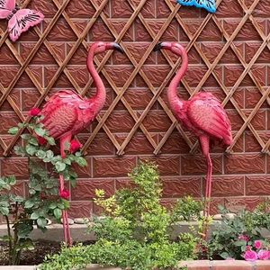 Bahçe Dekorasyonları Yaratıcı Açık Demir Flamingo Heykelleri Ev Dekoru İçin Aksesuarlar Ülke Evi Bahçe Büyük Süsler Heykeli