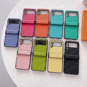 Винтажный дизайнерский чехол для телефона с цветочными буквами для Samsung Z Flip 5 4 3, кожаная задняя крышка с принтом, яркий цветной защитный чехол для iPhone 15 14 13 12 11 Pro Max X Xs Xr 8 7 Plus