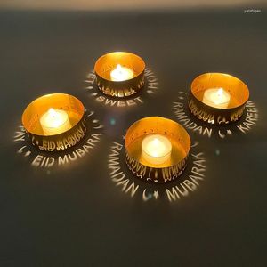 Kerzenhalter, Teelichthalter aus Eisen, galvanisiert, ausgehöhlt, dekorativer kleiner Ständer für Meditation, Feiertagsdekoration