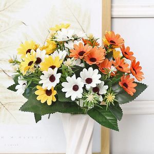 Decorative Flowers Autumn Beautiful Artificial Flower Silk Colorful Daisy DIY Home Garden Party Wedding Decoration Craft Christmas Fake