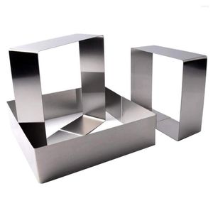 Baking Moulds Set Of 3 Cake Molds Rings Square Mousse Mold Stainless Steel Ring Non-Stick Dessert Pastry Mould Tool