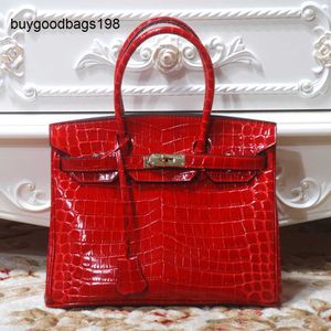 Bolsa feita à mão 7A Bag Crocodile Pattern Womens Leather Ladiesbag tem logotipo