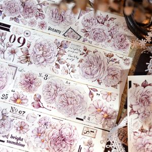 Fitas adesivas 6 metros rolo Austin Rose Flowers Washi papel PET fita rosa floral diário decoração 2016 230907