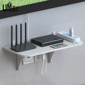 Storage Holders Racks Router Floating Shelf Hanging Rack Multi Tap Outlet Wifi TV Set Top Box Board Hidden Bracket Organizer Wall Mount Holder 230907