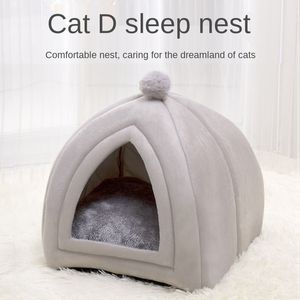 Canis Pens Quatro Estações Cor Sólida Pet Cama Sofá Pelúcia Macia Macia Casa de Canil Quente Almofada de Dormir para Gatos Cães Suprimentos 230907