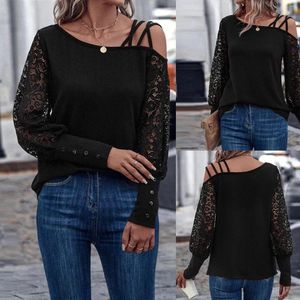 Women's Sweaters Factory Women Tops Autumn And Winter Sleeve Cutout Pattern Knit Wear Solid Color Leisure V Neck Pullover 2023