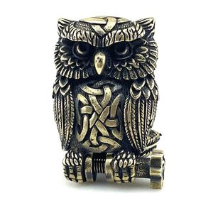 Utomhus Gadgets 1 Set Brass Owl Paracord Armband Buckle Diy Outdoors EDC Accessories Pendant Parts Lanyards Charms Tools Weaving Crafts 230906