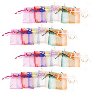 Present Wrap Transparenta påsar Organza påse Small Drawstring Pouch Fabric Party Favor Wedding Guests Candy Puches Mini