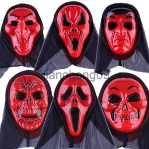 Party Masks Horror Zombie Masque Cosplay Party Haunted House Props Halloween Decor Ghost Head Maska HEAPEAR Screaming Black Gaza Maska czaszki x0907