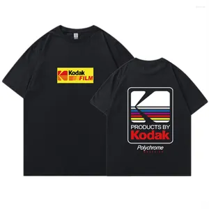 Herren T-Shirts Vintage Casual Tops 90er Jahre Kodak Graphic Man Shirt Korea Style Retro Kurzärmeliges Hipster Unisex T-Shirt