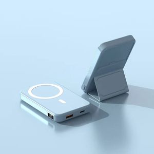 Accumulatori e caricabatterie di riserva con staffa di aspirazione magnetica per ricarica wireless ad alta capacità da 10000 Mah per iPhone 14 13 per Magsafe Power Bank