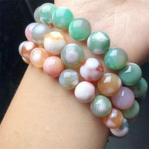 Bangle Natural Agate Bracelet Fashion Gemstone Crystal Jewelry Women Healing Holiday Gift 10mm 1PCS