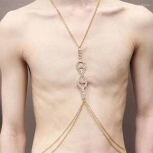 Chains Exquisite Luxurious Geometric Rhinestone Chest Chain European American Simple Fashion Bikini Body Accessories Wholesale