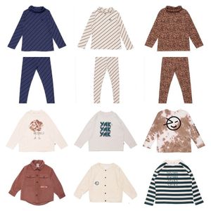 Hoodies Sweatshirts Sonbahar ve Kış Ev Kıyısı Takımları Kız Kızlar Pamuk Tişört Uzun Kollu Tayt Pijama Seti Satış Ön Satış 230906