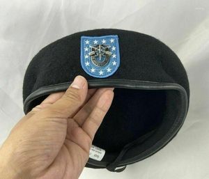 Berets Us Army Infantry Regiment Black Wool Beret Special Forces Sf Badge Military Hat All Sizes