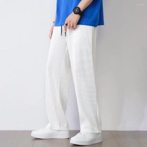 メンズパンツファッションカジュアル通気夏弾性ウエストバンド汎用性のある男性アイスシルクランニングフィットネスズボン
