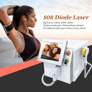 Diode Laser Hair Removal Machine Logo Medical CE Portable 755 808 1064 LASER HÅRBAKING EPILATOR 808NM