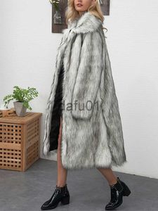 Женское пальто из искусственного меха из искусственного меха, женская зима 2023, осень, приталенная плотная женская теплая длинная куртка, шуба, плюшевая верхняя одежда, пальто с карманами x0907