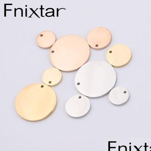 Charms Fnixtar 1,8 mm Dicke DIY Blank Stam Runde Scheiben Spiegel polnischer Edelstahl Gravur Charm Disk 251512 mm 20 Stück Lot Drop De Dh1 ml