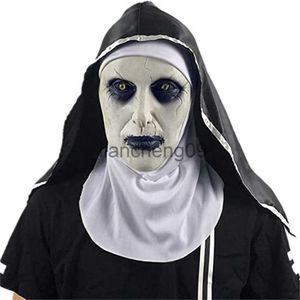 Party Masks The Horror Scary Nun Latex Mask With Head Scarf Valak Cosplay Costume Headgear Halloween Fancy Dress Party Ghost Nun Mask x0907