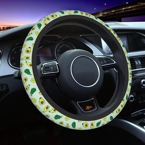Capas de volante verde abacate anti deslizamento elasticidade acessórios de carro protetor universal para mulheres homem
