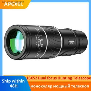 Telescopes APEXEL Powerful Monocular Telescope 16x52 Long range HD Spotting Scope Super Zoom Monocular Optical sight For Camping Fishing Q230907