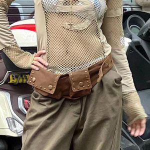 Taillentaschen Damen y2k Fashion Spice Girls Retro Everything Studded Beaded Belt Square Fanny Pack 230907