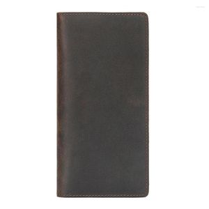 Wallets Man Long Wallet Top Layer Cowhide Men's Anti Theft Swipe Card Bag Magnetic Change Purse