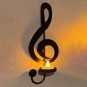 Titulares de vela Único Home Decor Titular Handcrafted Music Note Elegante Wall Sconces para com acabamento anti-ferrugem