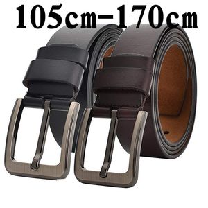 Belts CEXIKA Genuine Leather Belt Men 140 150 160 170cm Large Size Luxury Designer Belts Split Leather High Quality Waist Belt 230907