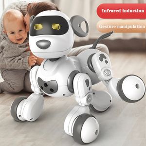 electricrc الحيوانات الإلكترونية PET RC Smart Robot Dog Dog Intruction Control Music Dance Electric Boy Express Education Gift 230906