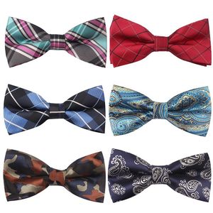 Jacquard Polyester Bowknot hombre woven Formal Clothing Wine Red Independence Day Butterfly Bowtie Fashion Accessories gift