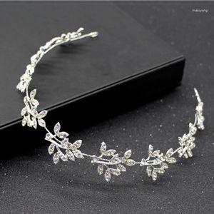 Hair Clips Leaf Band Wedding Accessories For Women Girls Headband Ornaments Headpiece Rhinestone Crown Jewelry