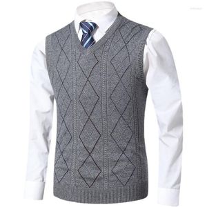 Men's Vests 2023 Autumn And Winter Sweater Vest Business Casual V-neck Warm Knit Pullover Sleeveless Tank Top Sweaters For Men