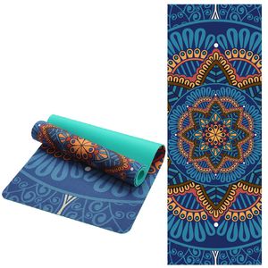 Yoga Mats 55 MM Lotus Pattern Suede TPE Mat Pad Nonslip Slimming Exercise Fitness Gymnastics Body Building Esterilla Pilates 230907