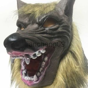 Máscaras de festa Adulto Lobisomem Traje Festa Máscara Halloween Simulação Animal Headwear Traje Lobo Face Máscaras Cosplay Masquerade Máscara X0907