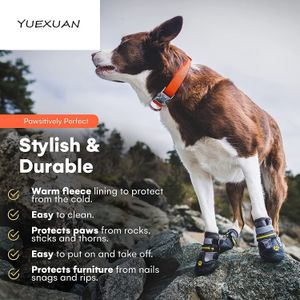 YUEXUAN Stivali per Cani, Scarpe per Cani Impermeabili, Stivaletti per Cani con Suola Antiscivolo Robusta Riflettente e Antiscivolo, Scarpe per Cani da Esterno per Cani di Media Taglia 4 Pezzi-7