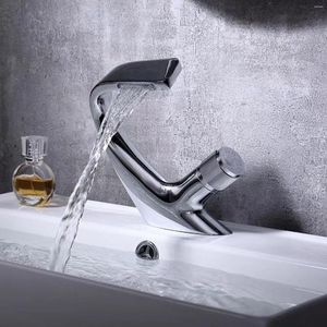 Bathroom Sink Faucets Faucet Copper Basin Tap Waterfall Mixer And Cold Washing For Home El