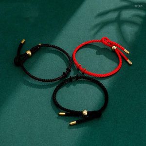 Charm Bracelets 2023 Adjustable Handmade DIY Weaving Beaded Hand Rope Red Leather Wax Accessories Wholesale