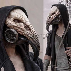Party Masks Steampunk Plague Doctor Mask Cosplay Long Nose Birt BEAK Latex Hjälm Carnival Masquerad Halloween Party Costume Props X0907