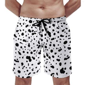 Pantaloncini da uomo Dalmata Spot Board Vita elastica Pantaloni corti da uomo di grandi dimensioni con stampa di puntini animali Comodi