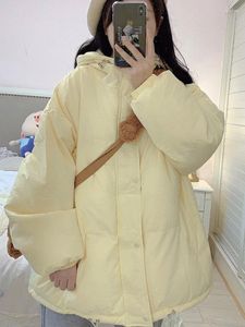 Kadın Trençkotları 2023 Kış Kadın Palto Pamuk Kalın Sıcak Ceket Aşağı Sevimli Tatlı Kore Moda Parkas Günlük Sokak Giyim