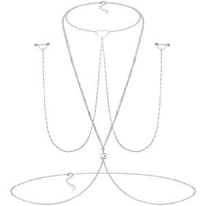 LaBret Lip Piercing Jewelry Nipple Rings med kroppskedja 14G Skivstång Nipplerings för kvinnor 230906