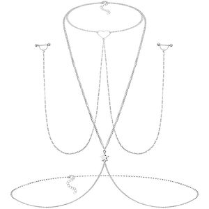 Anelli per capezzoli con gioielli per piercing al labbro Labret con catena per il corpo 14G Anelli per capezzoli con bilanciere per donne 230906