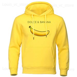 Herrtröjor tröjor banantryck mode casual hoodies höst lös pullover toppar fickfleece varm sportkläder man t230907