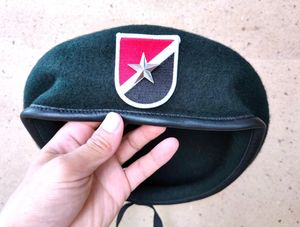 Berets US Army 6th Special Forces Group Wool Blackish Green Beret One Star Brigadier General Rank All Stories Military Hat 1963-1971